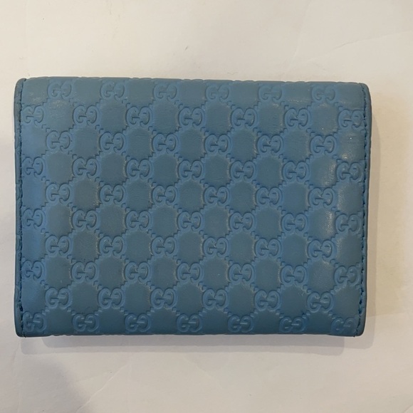 Gucci Light blue leather Micro guccisimma card wallet - Picture 3 of 6